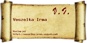 Veszelka Irma névjegykártya